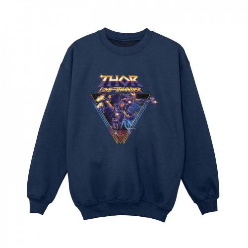 Marvel Boys Thor Love And Thunder-logo driehoekig sweatshirt