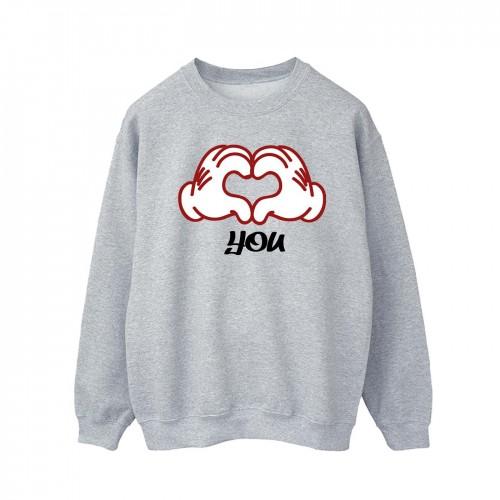 Disney Heren Mickey Mouse Love You Hands Sweatshirt