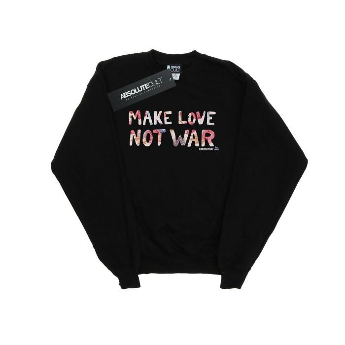 Woodstock Heren Make Love Not War bloemensweatshirt