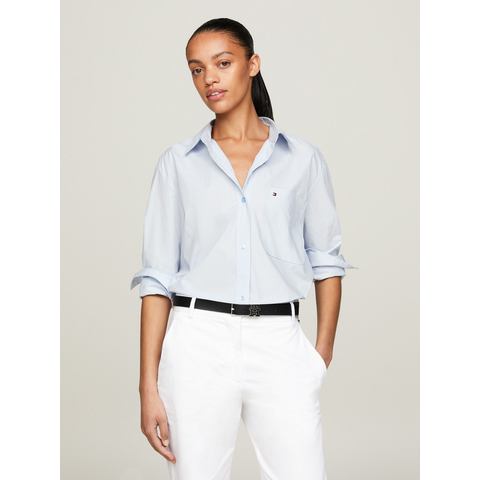 Tommy Hilfiger Overhemdblouse SOLID COTTON EASY FIT SHIRT