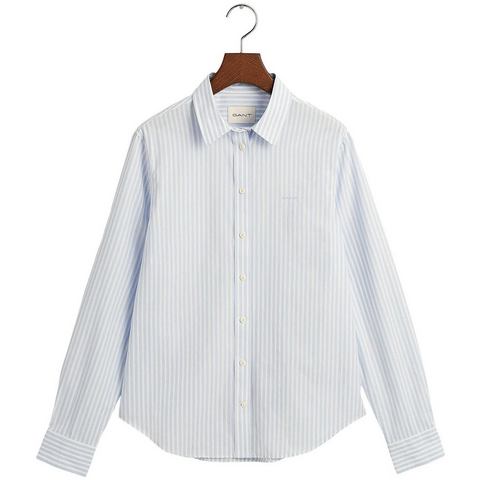 Gant Overhemdblouse REG POPLIN STRIPED SHIRT met een klein geborduurd logo op de borst