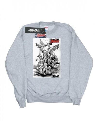 Marvel Boys Avengers Assemble Team Sketch-sweatshirt