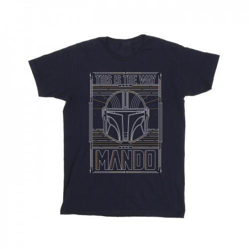 Star Wars Boys The Mandalorian The Way Outline Helm T-shirt