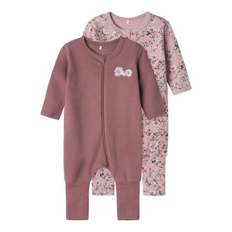 Name It Pyjama NBFNIGHTSUIT 2P ZIP FF GRAPE FLOWER NOOS (set, 2-delig)