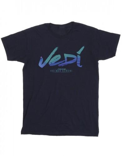 Star Wars jongens Obi-Wan Kenobi Jedi geschilderd lettertype T-shirt