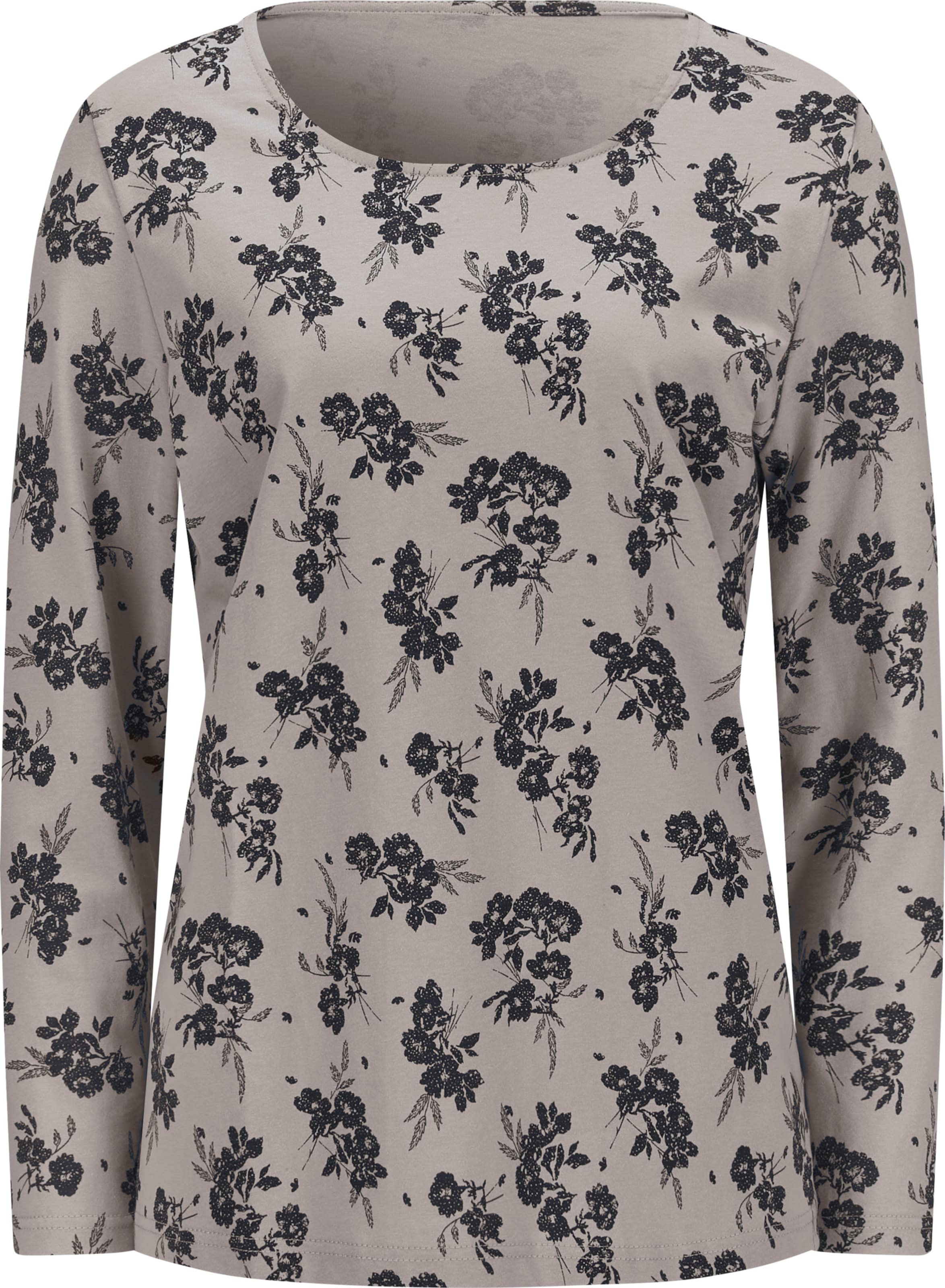 Your Look... for less! Dames Shirt met ronde hals steengrijs/zwart bedrukt Maat