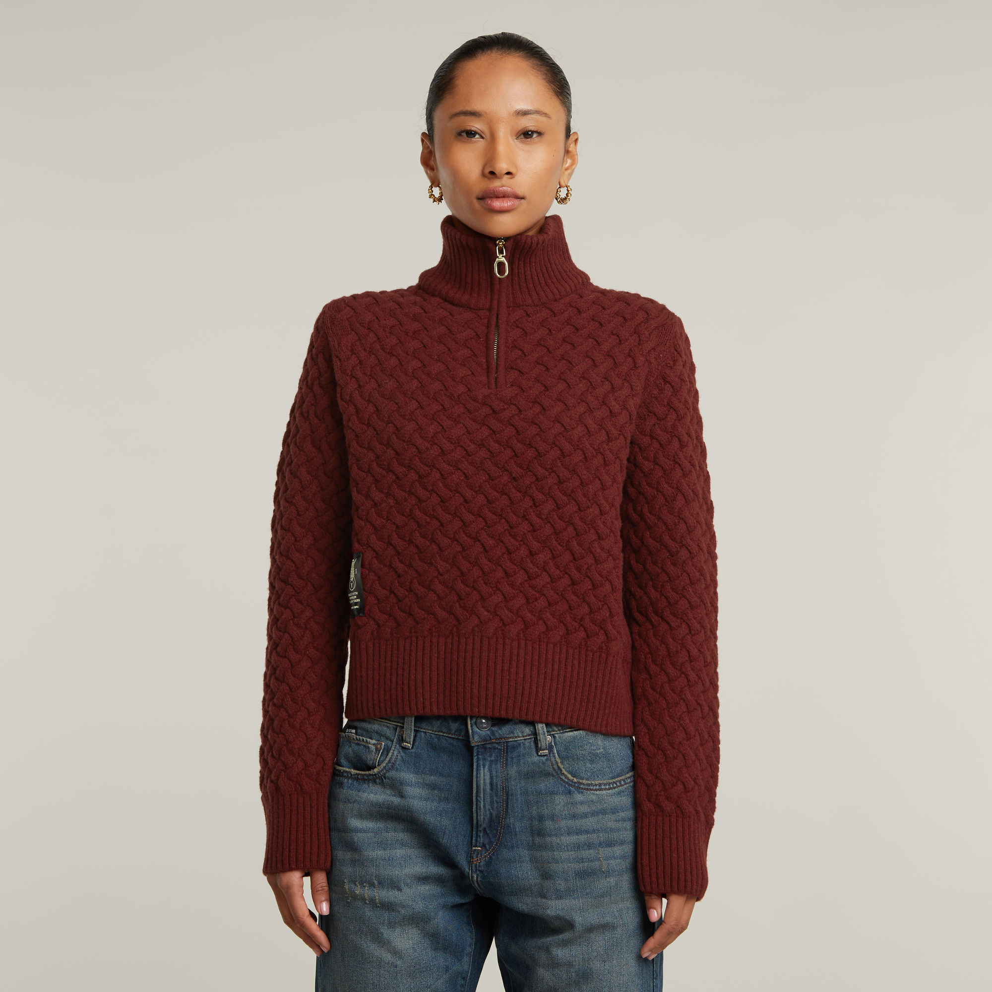 G-Star RAW Chunky Gebreide Schipperstrui - Rood - Dames