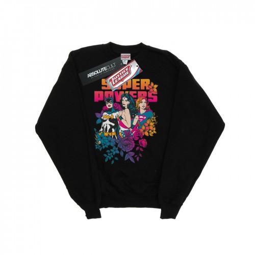 DC Comics Super Powers-sweatshirt met neonbloemen voor meisjes