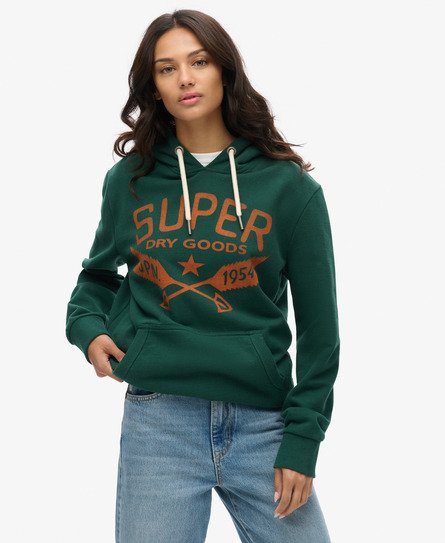 Superdry Vrouwen Outdoor Hoodie met Print Groen