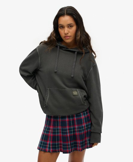 Superdry Vrouwen Relaxte Hoodie met Contrasterende Stiksels Zwart