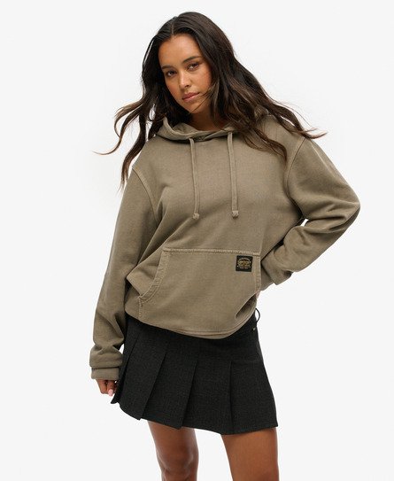 Superdry Vrouwen Relaxte Hoodie met Contrasterende Stiksels Bruin