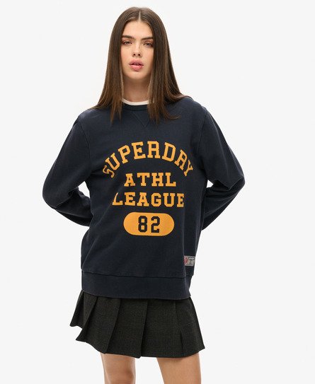 Superdry Vrouwen Atheltic Sweatshirt met Print Blauw