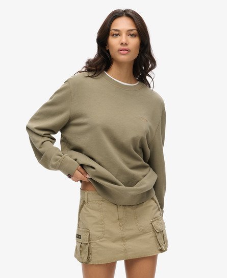 Superdry Vrouwen Classic Essential Sweatshirt Khaki