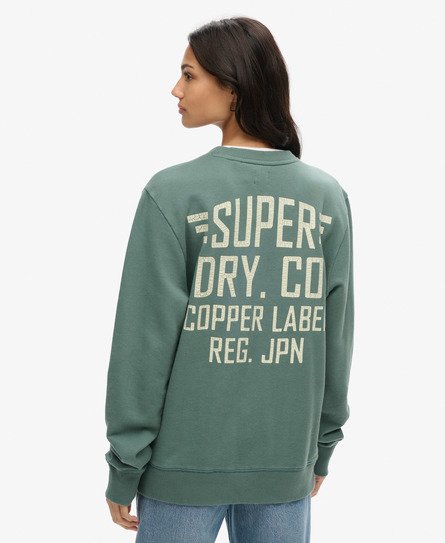 Superdry Vrouwen Copper Label Sweatshirt met Ronde Hals en Print Groen