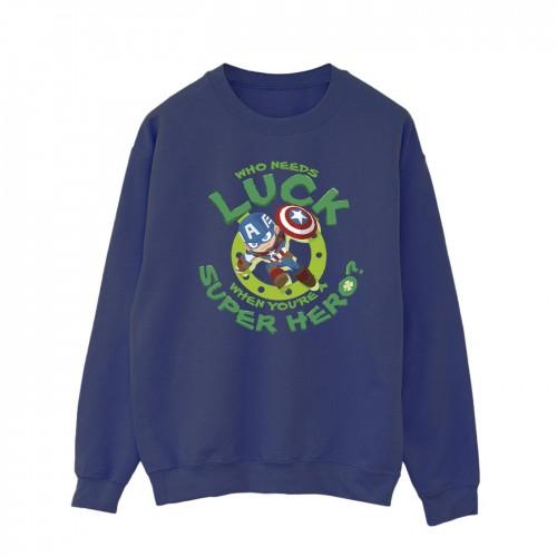 Marvel Heren St Patrick's Day Captain America Luck Sweatshirt