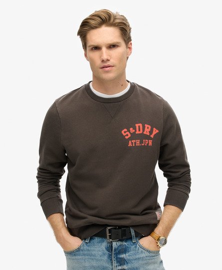 Superdry Mannen Atheltic Sweatshirt met Print Zwart