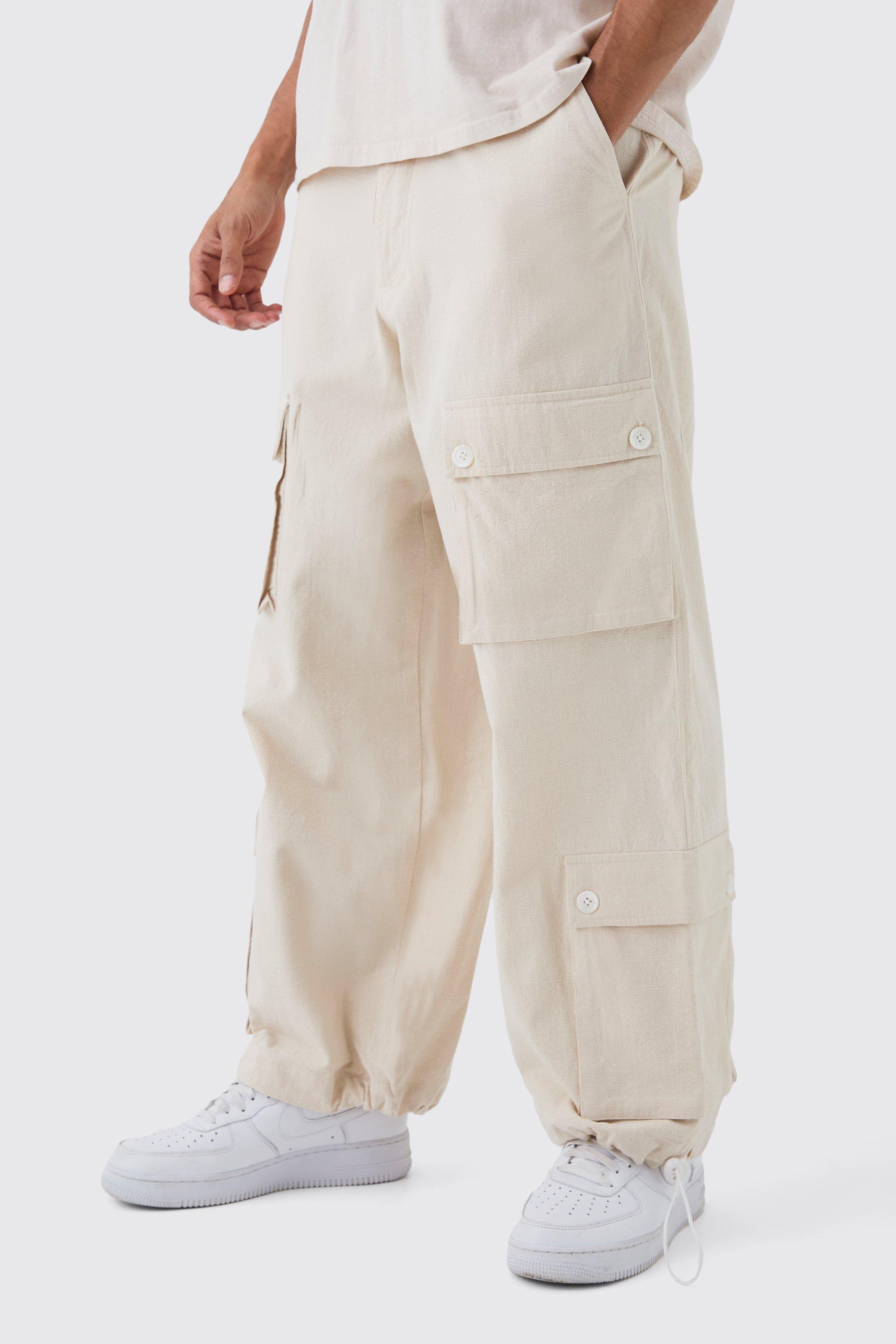 Boohoo Parachute Ripstop Cargo Pants, Sand