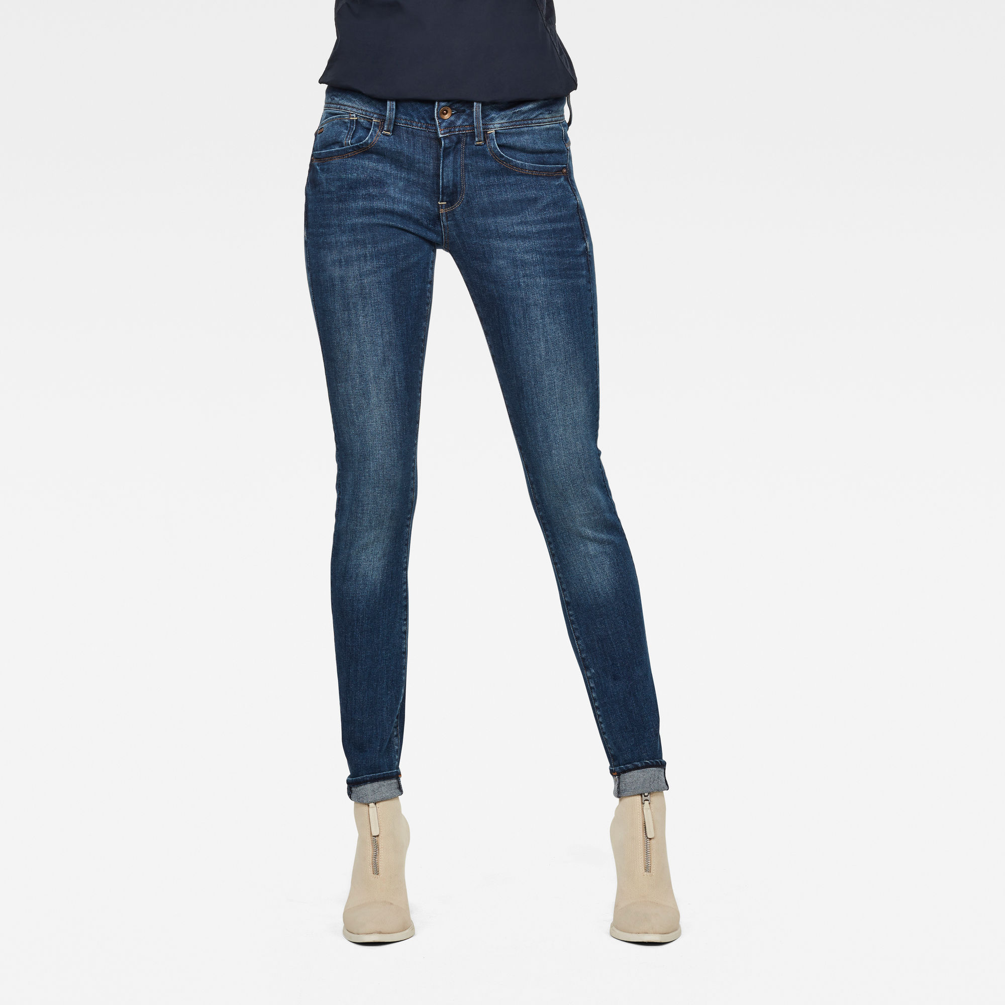 G-Star RAW Lynn Mid Skinny Jeans - Midden blauw - Dames