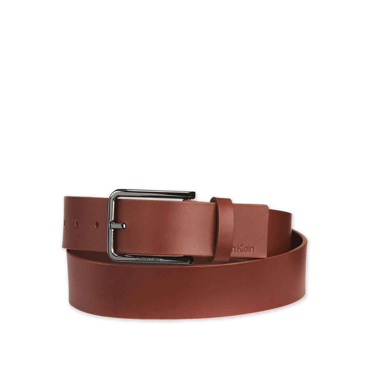 Calvin klein Brede riem in leer 3,5 cm Warmth