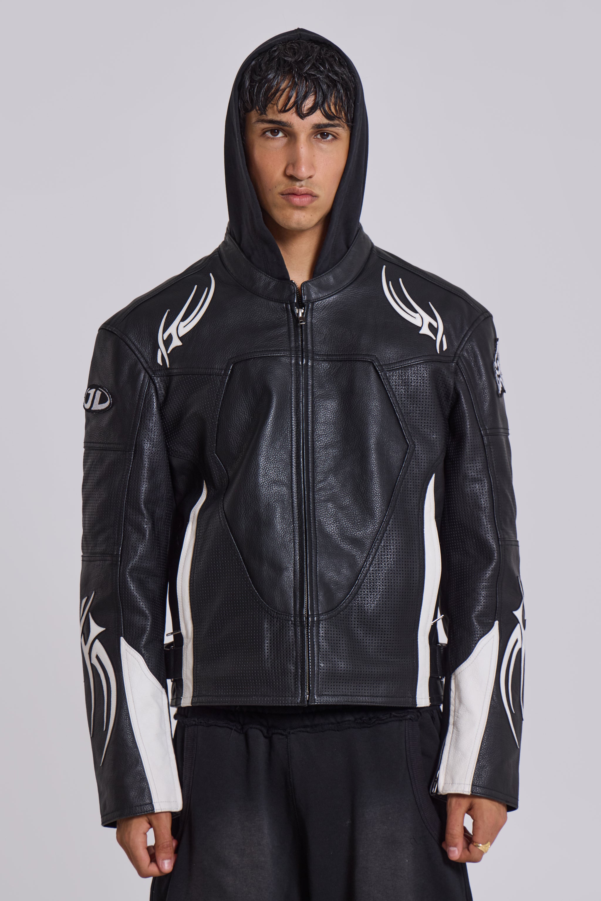 Jaded Man Crash Leather Biker Jacket