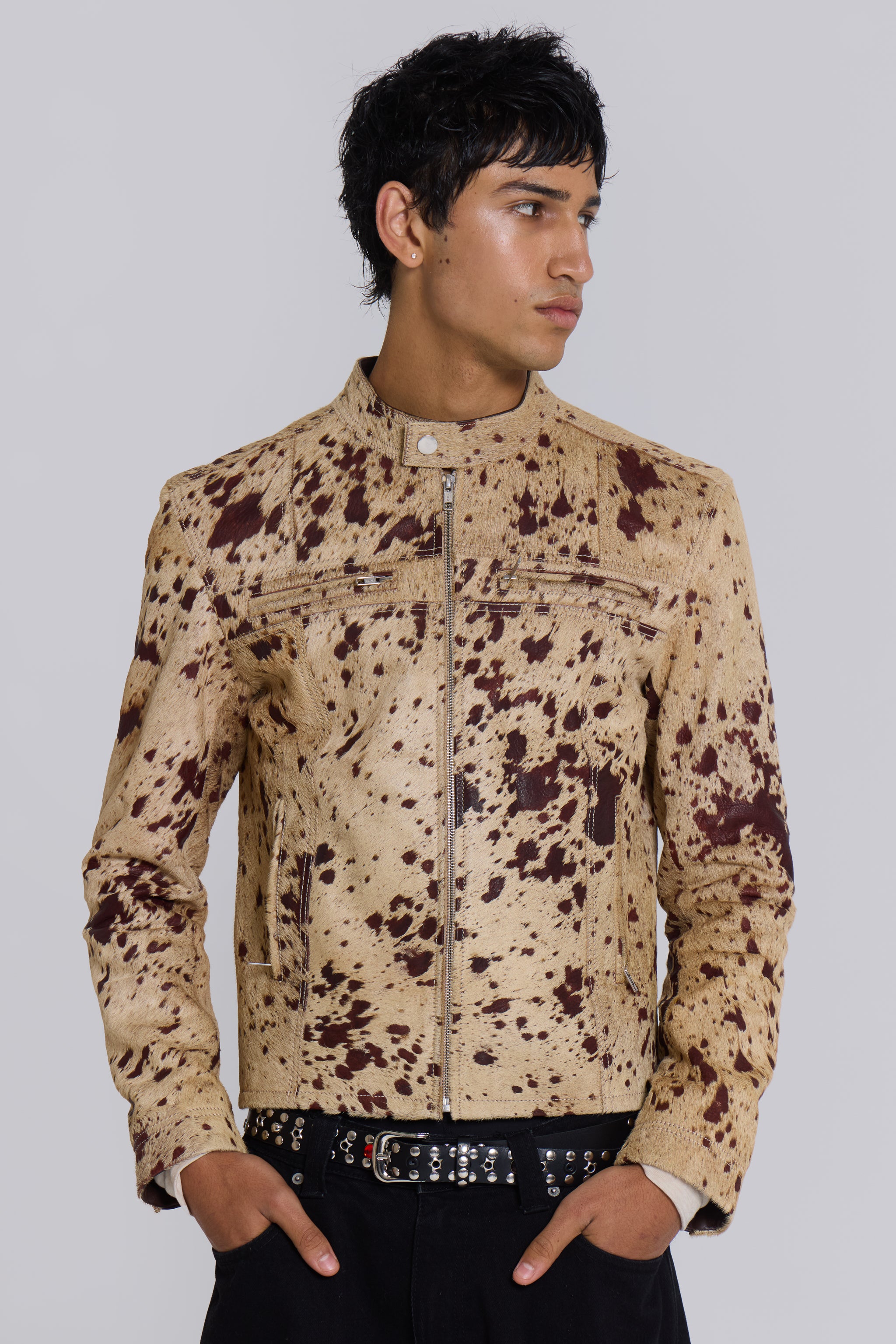 Jaded Man Real Cowhide Piston Jacket