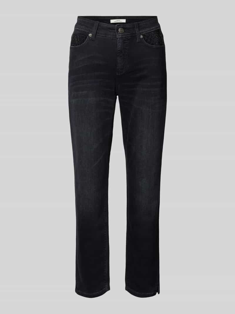 CAMBIO Straight leg jeans met siersteentjes, model 'PIPER'