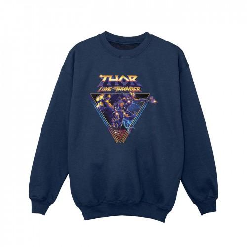 Marvel Girls Thor Love And Thunder-logo driehoekig sweatshirt