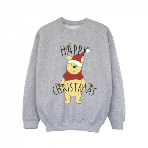 Disney Girls Winnie de Poeh Happy Christmas Holly Sweatshirt