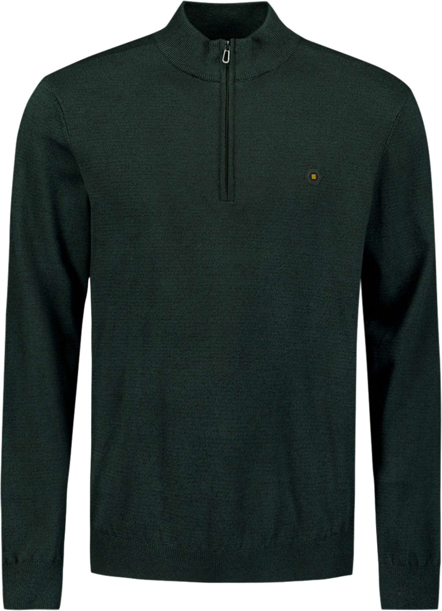 No Excess Pullover half zip 2 coloured melang dark green