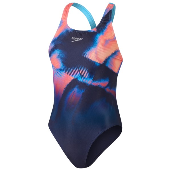 Speedo  Women's Placement Digital Powerback - Badpak, blauw