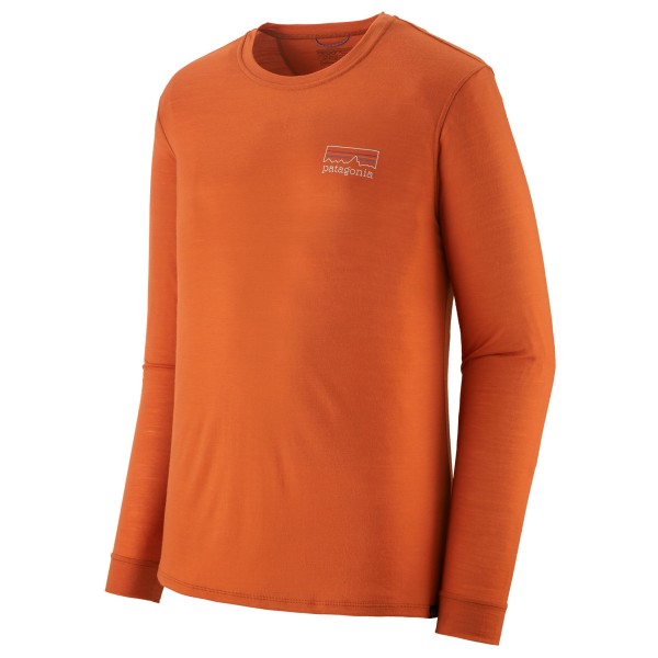 Patagonia  L/S Cap Cool Merino Graphic Shirt - Merinoshirt, rood/oranje