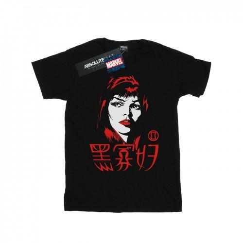 Marvel katoenen T-shirt met Black Widow Chinees logo voor meisjes