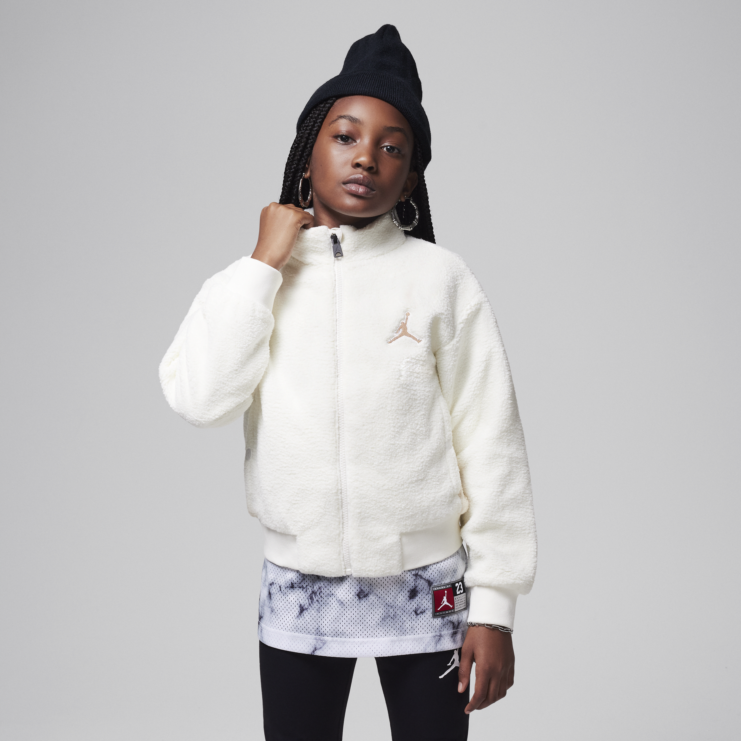 Jordan Jumpman hoogpolig jack voor kids - Wit