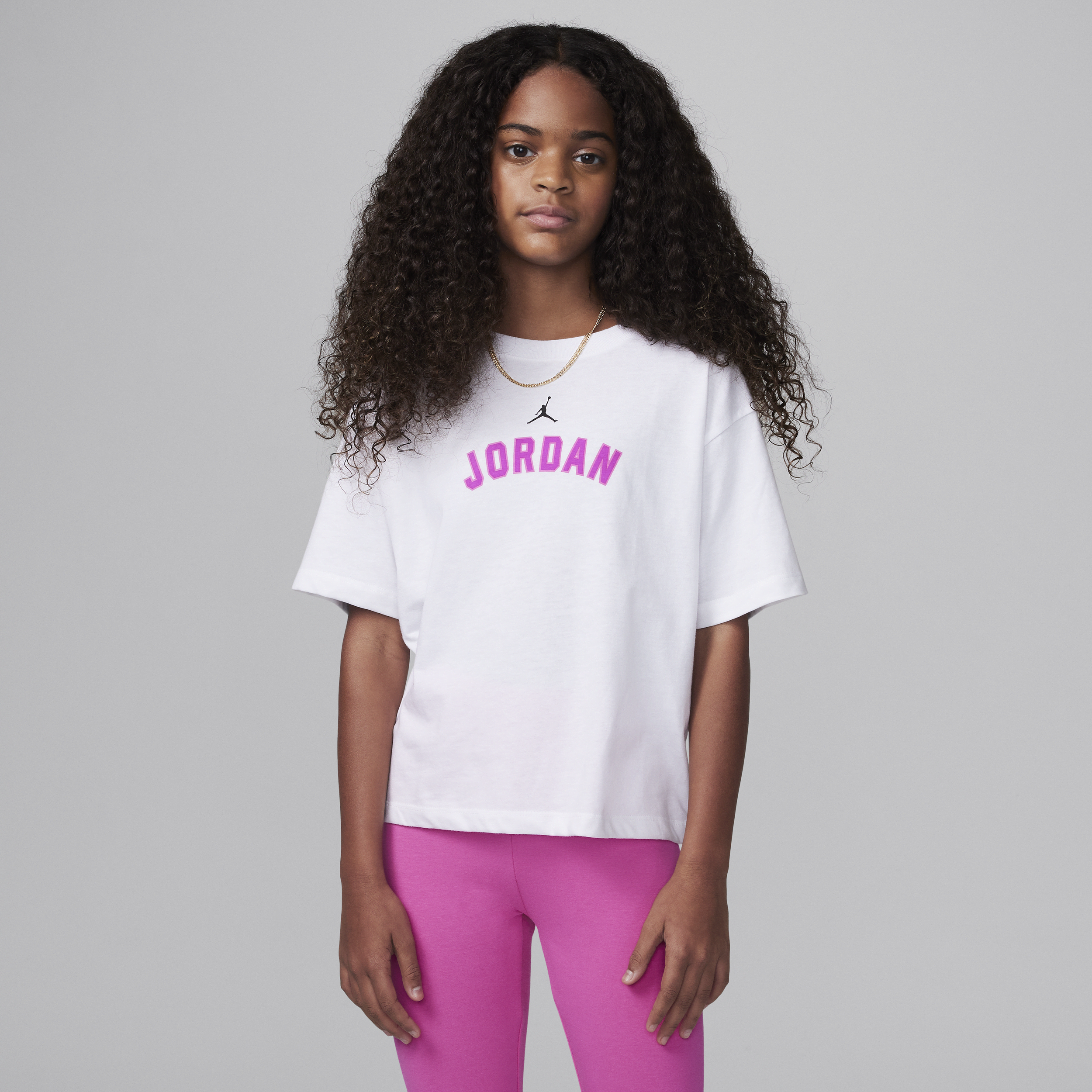 Jordan Y2K roze T-shirt voor kids - Wit