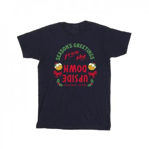 Pertemba FR - Apparel Netflix Boys Stranger Things Upside Down Seasons Greetings T-shirt