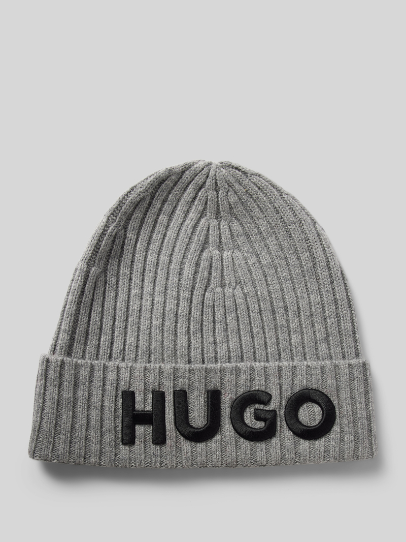 HUGO Beanie met labeldetail