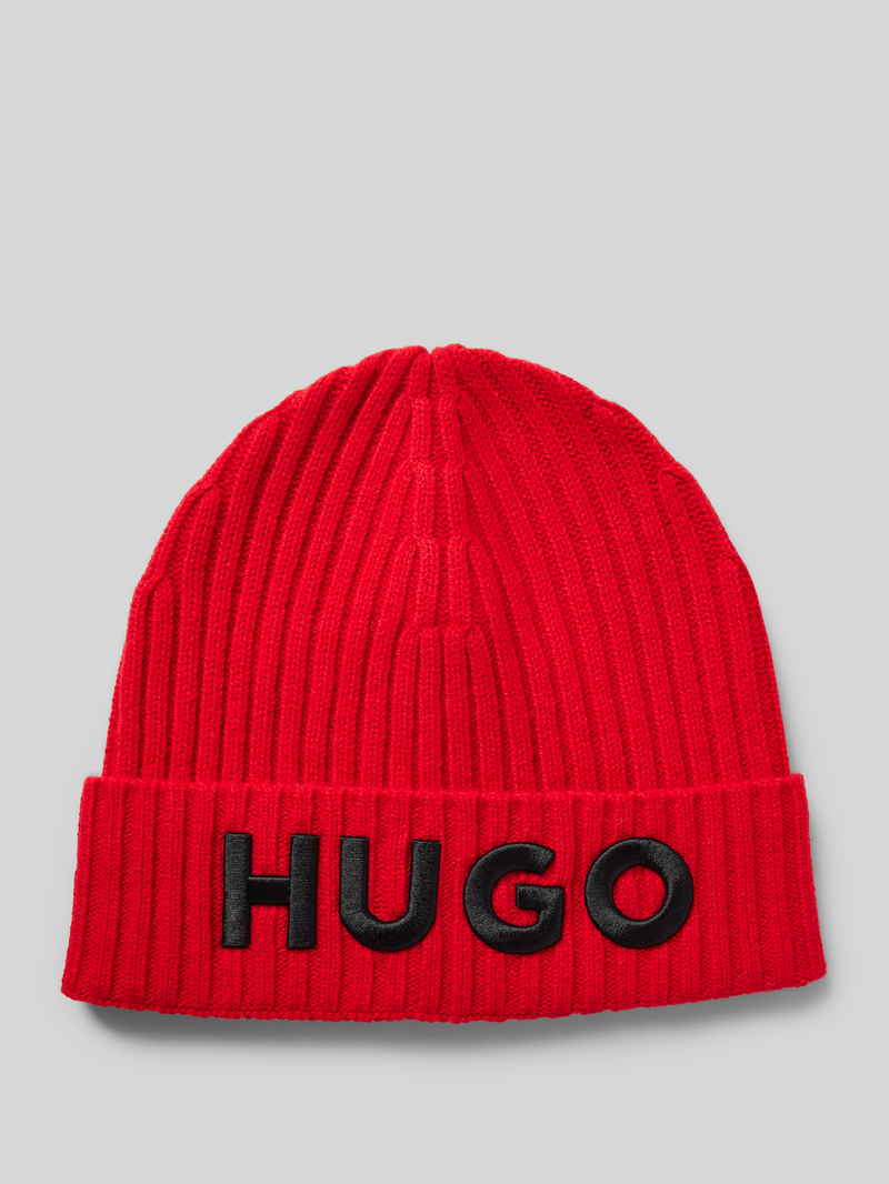 HUGO Beanie met labeldetail