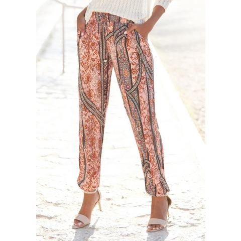 Buffalo Strandbroek met all-over print en zakken, elastische tailleband, jersey broek