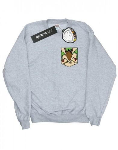 Looney Tunes Heren Wile E Coyote Face katoenen sweatshirt met nepzak