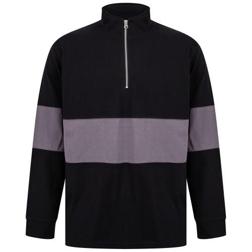 FRONT ROW Unisex Adult Panelled Quarter Zip Jumper