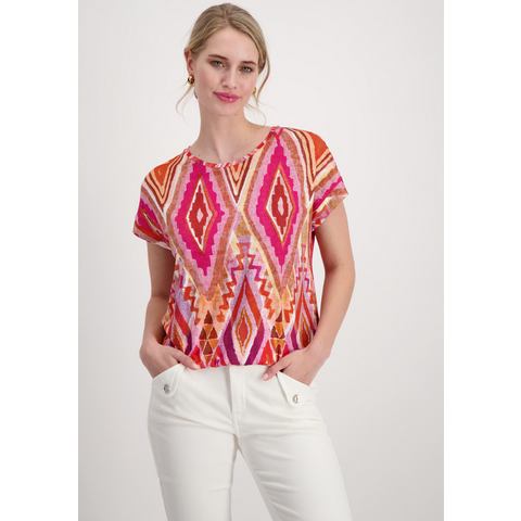 Monari Shirt met ronde hals met ikat-patroon