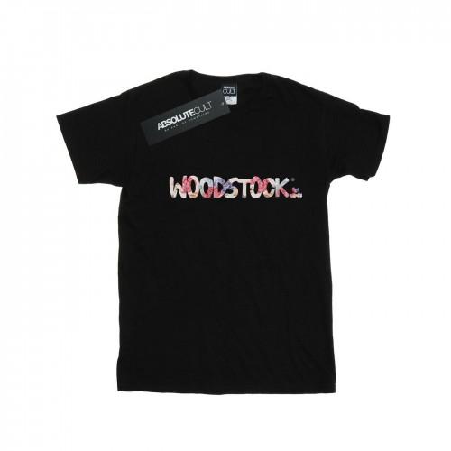 Woodstock meisjes logo gebloemd katoenen T-shirt