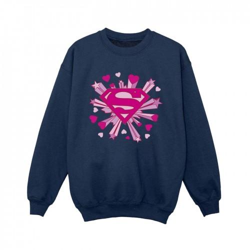 DC Comics jongens Superman roze harten en sterren logo sweatshirt