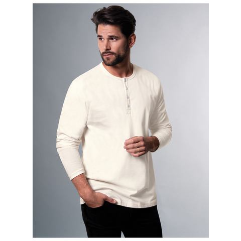 Trigema Longsleeve TRIGEMA shirt met lange mouwen en knoopsluiting (1-delig)