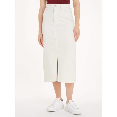 Tommy Hilfiger Kokerrok MIDI STRAIGHT SKIRT HW ECRU