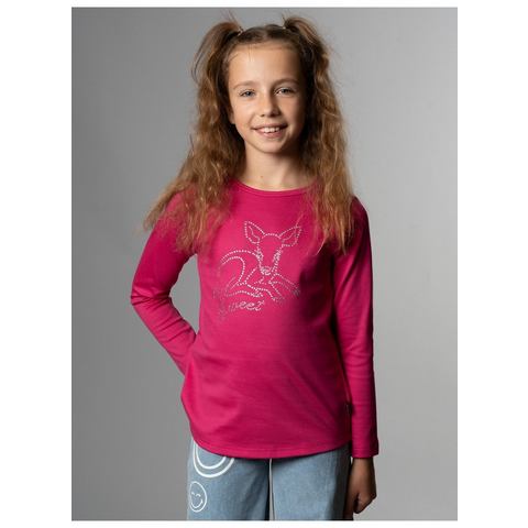 Trigema Sweatshirt TRIGEMA langarmshirt met schattige herten glitter print