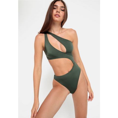 LSCN by LASCANA Monokini Nele met glanzende coating