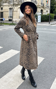 Jurkjes Leopard Trenchcoat Semmie Bruin