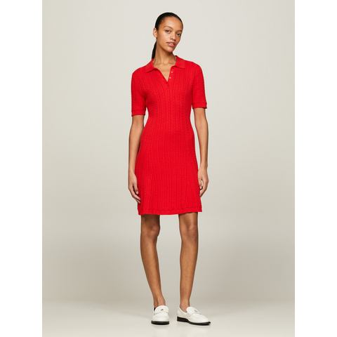 Tommy Hilfiger Polojurk CABLE F&F POLO SS SWT DRESS