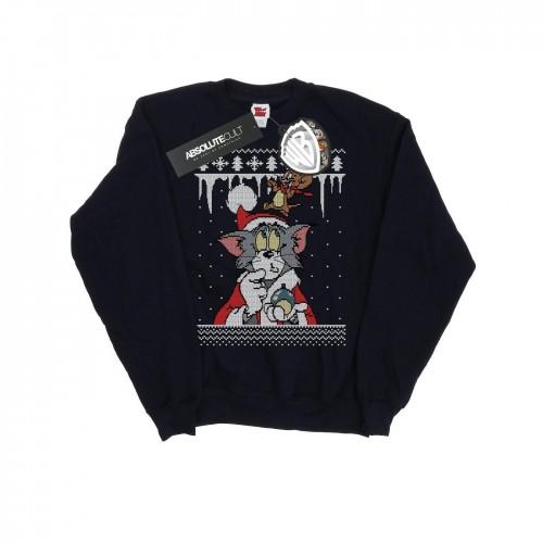 Tom And Jerry Boys Christmas Fair Isle Sweatshirt